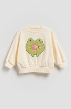 Reserved - Бавовняне худі з аплікацією - нюдовий - 604GT-02X