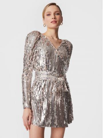 ROTATE Коктейльна сукня Sequin RT2259 Срібний Slim Fit ROTATE Коктейльна сукня Sequin RT2259 Срібний Slim Fit