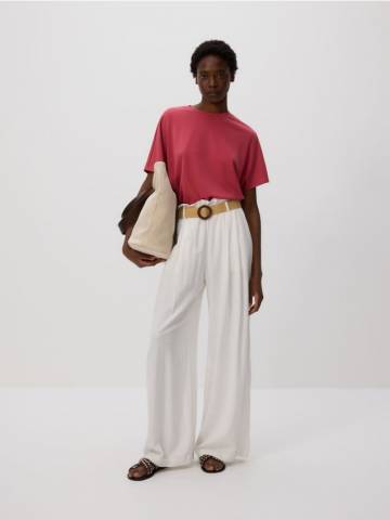 Reserved - LADIES` T-SHIRT - рожевувато-ліловий - 9955B-34X