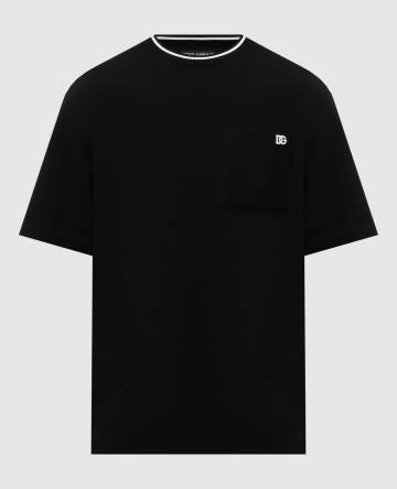 Черная футболка с вышивкой монограммы логотипа DG