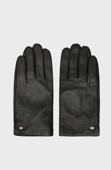Мужские черные кожаные перчатки ESSENTIAL FLAG LEATHER GLOVES Черный L-XL Tommy Hilfiger AM0AM11482