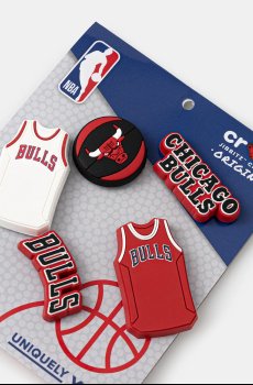 Значки для обуви Crocs JIBBITZ NBA Chicago Bulls 5-Pack 5 шт