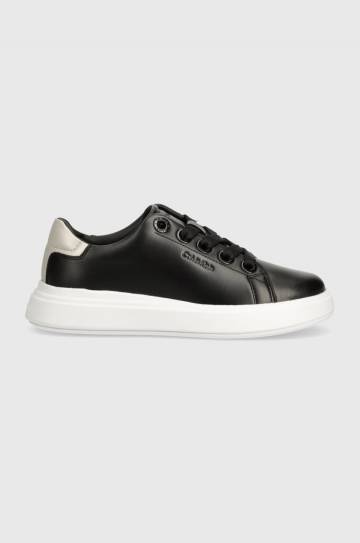 Кожаные кроссовки Calvin Klein CUPSOLE LACE UP LTH цвет чёрный HW0HW02085 Кожаные кроссовки Calvin Klein CUPSOLE LACE UP LTH цвет чёрный HW0HW02085