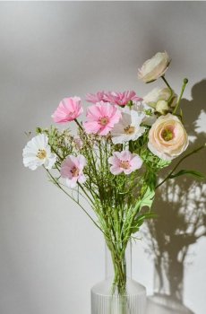 Букет декоративних квітів - пастельний рожевий