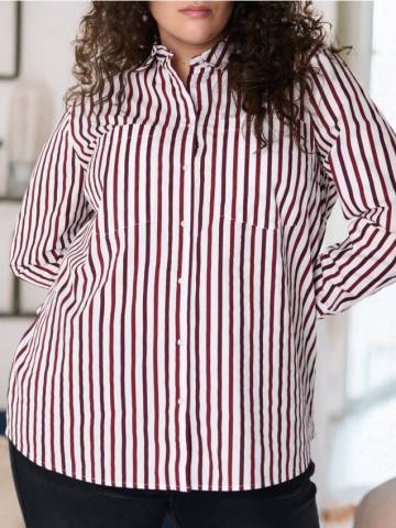 Бавовняна смугаста сорочка PLUS SIZE - різнобарвний Бавовняна смугаста сорочка PLUS SIZE - різнобарвний