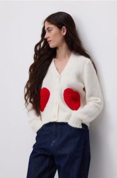 Reserved - Кардиган з вишивкою - нюдовий - 057GS-02X