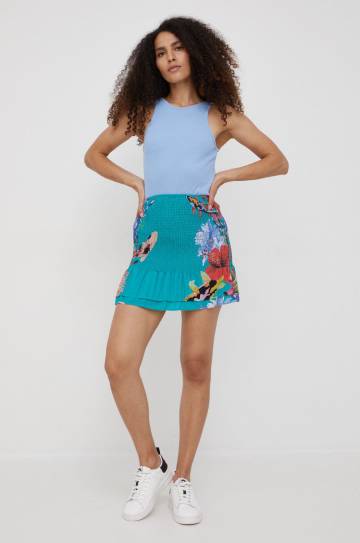 Юбка Desigual цвет бирюзовый mini карандаш Юбка Desigual цвет бирюзовый mini карандаш