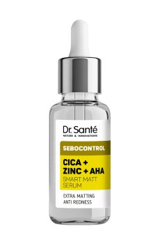 Активная матирующая сыворотка для лица Dr. Sante Sebocontrol Cica + Zinc + AHA Smart Matt Serum, 30 мл