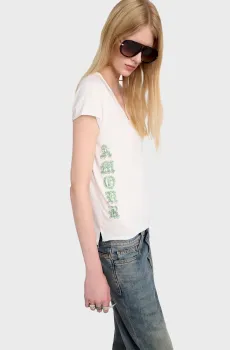 Женская белая футболка Белый S ZADIG&VOLTAIRE JWTN02652_JUDO