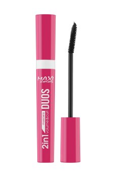 Тушь для ресниц Maxi Color 2 в 1 Volume&Curl объем и подкручивание, черная, 10 мл