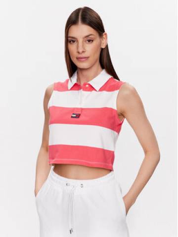 Tommy Jeans Поло DW0DW15325 Рожевий Relaxed Fit Tommy Jeans Поло DW0DW15325 Рожевий Relaxed Fit