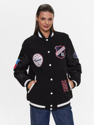 Tommy Jeans Куртка бомбер Letterman DW0DW14940 Чорний Oversize Tommy Jeans Куртка бомбер Letterman DW0DW14940 Чорний Oversize