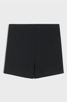 Трикотажні бавовняні велосипедки в рубчик - чорний