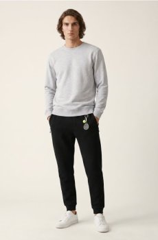 Базова кофта crewneck з домішкою бавовни - сірий