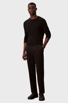Мужские черные брюки SLIM TAPERED KNIT PLEATED Черный S Calvin Klein LV04LE613G