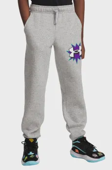 Детские серые спортивные брюки UA B RIVAL FLC GRAPHICS JGR Серый 7 Under Armour 6013403-011