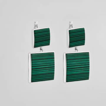 Серебряные серьги Minimal 1626-green Серебряные серьги Minimal 1626-green