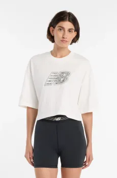 Женская белая футболка Lace Белый S New Balance WT61G0IYSST