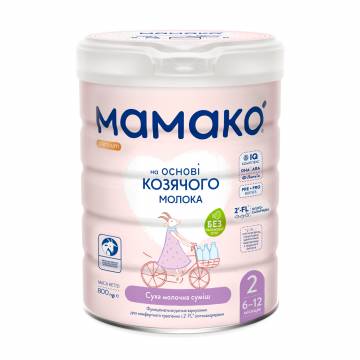 Детская последующая адаптированная смесь МАМАКО Premium 2 на козьем молоке, 6-12 месяцев, 800 г Детская последующая адаптированная смесь МАМАКО Premium 2 на козьем молоке, 6-12 месяцев, 800 г