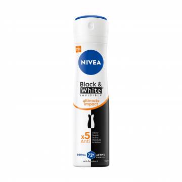 Антиперспирант NIVEA Черное и Белое невидимый: Ultimate Impact, спрей, 150 мл Антиперспирант NIVEA Черное и Белое невидимый: Ultimate Impact, спрей, 150 мл