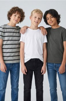 Набір бавовняних футболок з коротким рукавом, 3 pack - різнобарвний