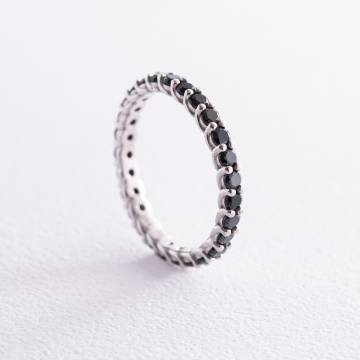 Серебряное кольцо с черными фианитами 1261 Серебряное кольцо с черными фианитами 1261