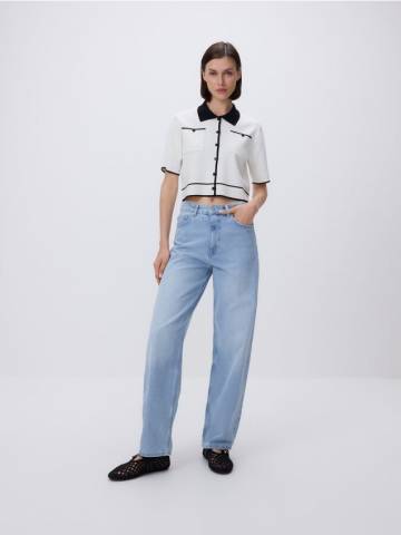 Reserved - Светр з контрастними вставками - кремовий - 520HF-01X