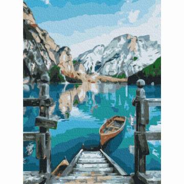 Картина за номерами Brushme Човен біля озера (RBS29450) Картина за номерами Brushme Човен біля озера (RBS29450)