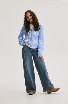 Reserved - Візерунчастий кардиган з віскози - блідо-блакитний - 791IE-05M