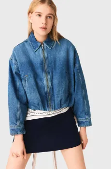 Женская синяя джинсовая куртка Синий 34 MAJE MFPBL00822_Blue