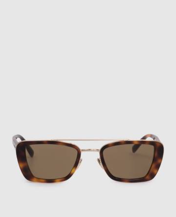 Коричневые солнцезащитные очки с принтом логотипа