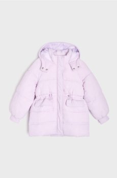 Квітована куртка puffer з капюшоном - Фіолетовий