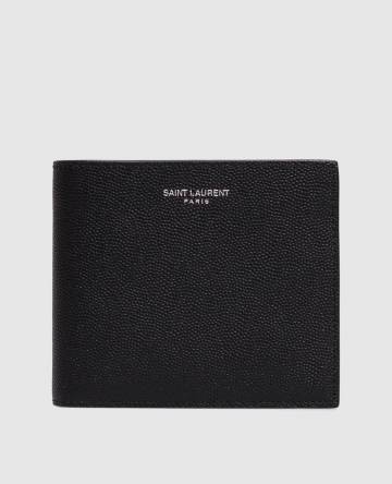 Черный кожаный портмоне с логотипом