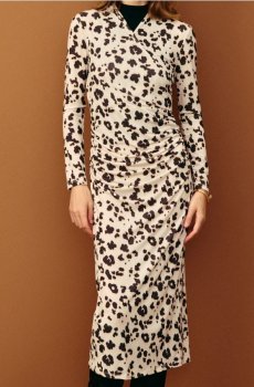 Сукня з леопардовим принтом і зборами - різнобарвний