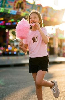 Футболка з принтом собак - пастельний рожевий