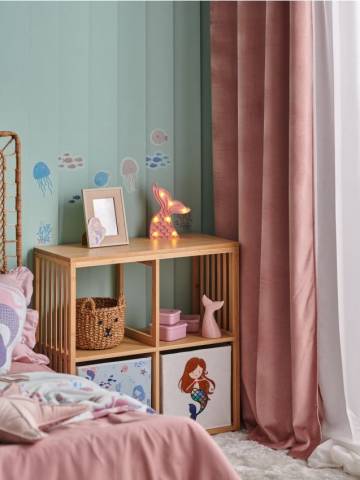 Велюрова фіранка - пастельний рожевий