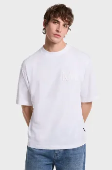 Мужская белая футболка MK APPLIQUE TEE Белый M Michael Kors CS552HY1V2