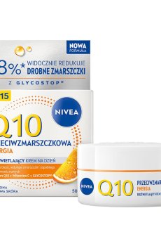 Дневной крем для лица NIVEA Q10 Energy Усиление сияния, против морщин, SPF 15, с коэнзимом Q10 и витамином C, 50 мл