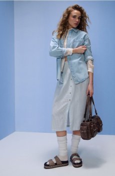 Джинсова сорочка oversize - синій