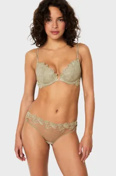 Женский оливковый бюстгальтер пуш-ап глубокое декольте PALMES Оливковый 75C Etam 6546990