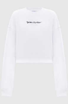 Белый свитшот с вышивкой эмблемы