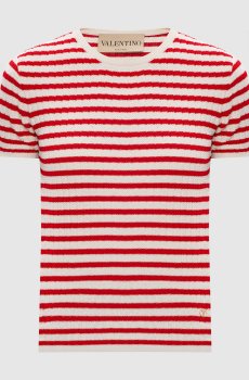 Белый топ в полоску