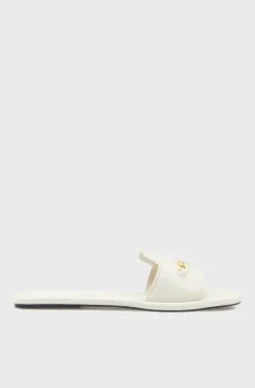 Женские белые кожаные слайдеры HORSEBIT Белый 36 Tommy Hilfiger FW0FW09336