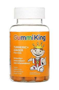 Куркума и имбирь для детей GummiKing Turmeric Ginger For Kids Здоровый иммунитет, вкус манго, 60 жевательных конфет