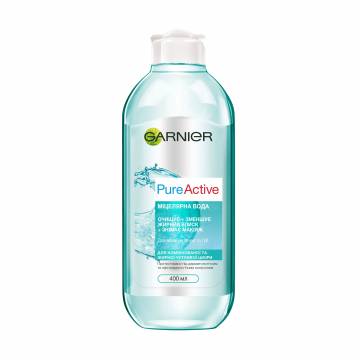 Мицеллярная вода Garnier Skin Naturals Pure Active, для комбинированной и жирной чувствительной кожи лица, 400 мл Мицеллярная вода Garnier Skin Naturals Pure Active, для комбинированной и жирной чувствительной кожи лица, 400 мл