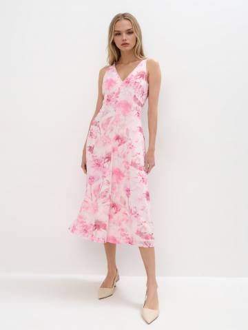 Mohito - Сукня міді в квіточку - пастельний рожевий - M