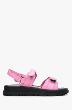 Сандалі шкіряні рожеві Estro ER00112901