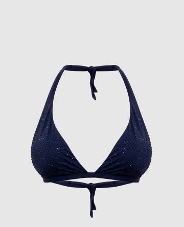 Синий лиф от купальника с кристаллами