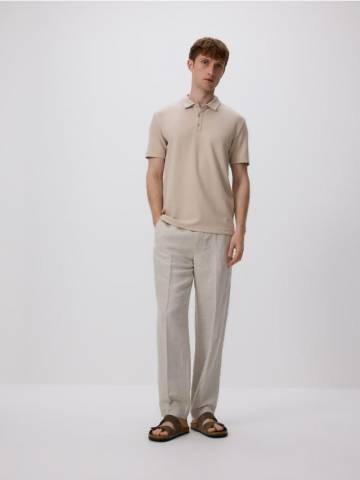 Reserved - Сорочка поло regular - бежевий - 278EF-08X