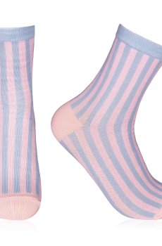Женские носки AmiGA полоска, розово-голубые, размер 23-25